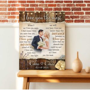 Custom Canvas Prints Wedding Anniversary Gifts Personalized Photo Gifts I Love You The Most When I Say I Love You More 4