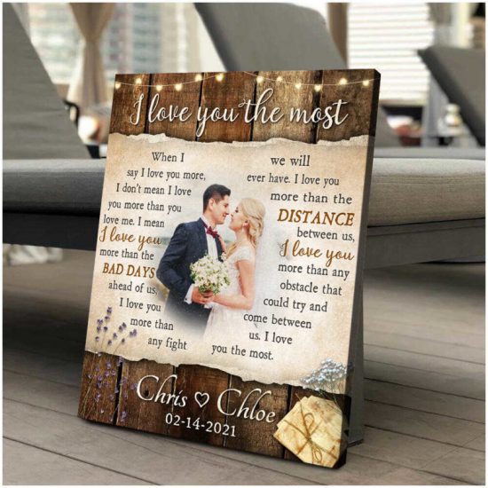 Custom Canvas Prints Wedding Anniversary Gifts Personalized Photo Gifts I Love You The Most When I Say I Love You More 5