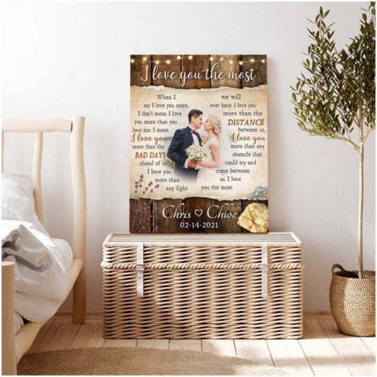 Custom Canvas Prints Wedding Anniversary Gifts Personalized Photo Gifts I Love You The Most When I Say I Love You More 6