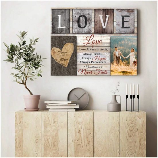 Custom Canvas Prints Wedding Anniversary Gifts Personalized Photo Gifts Love Never Fails 6