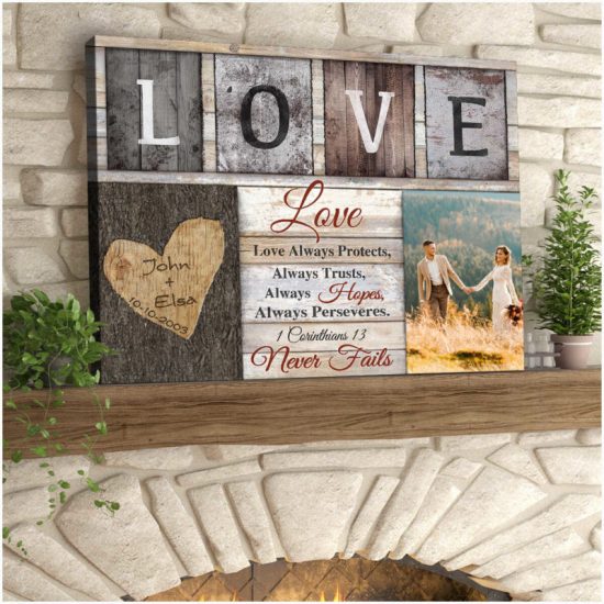 Custom Canvas Prints Wedding Anniversary Gifts Personalized Photo Gifts Love Never Fails 7