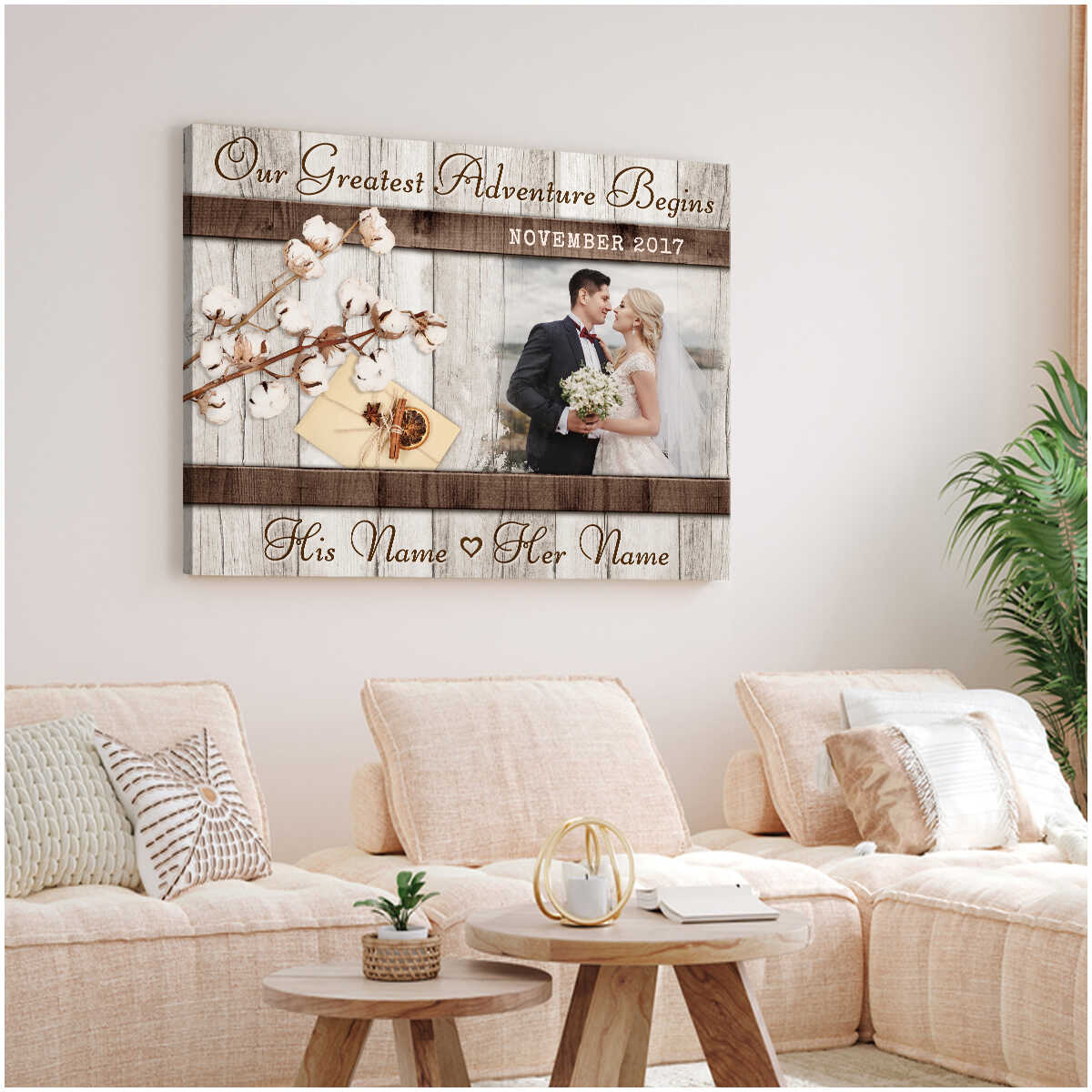 Custom Canvas Prints Wedding Anniversary Gifts Personalized Photo Gifts Our Greatest Adventure Begins 1