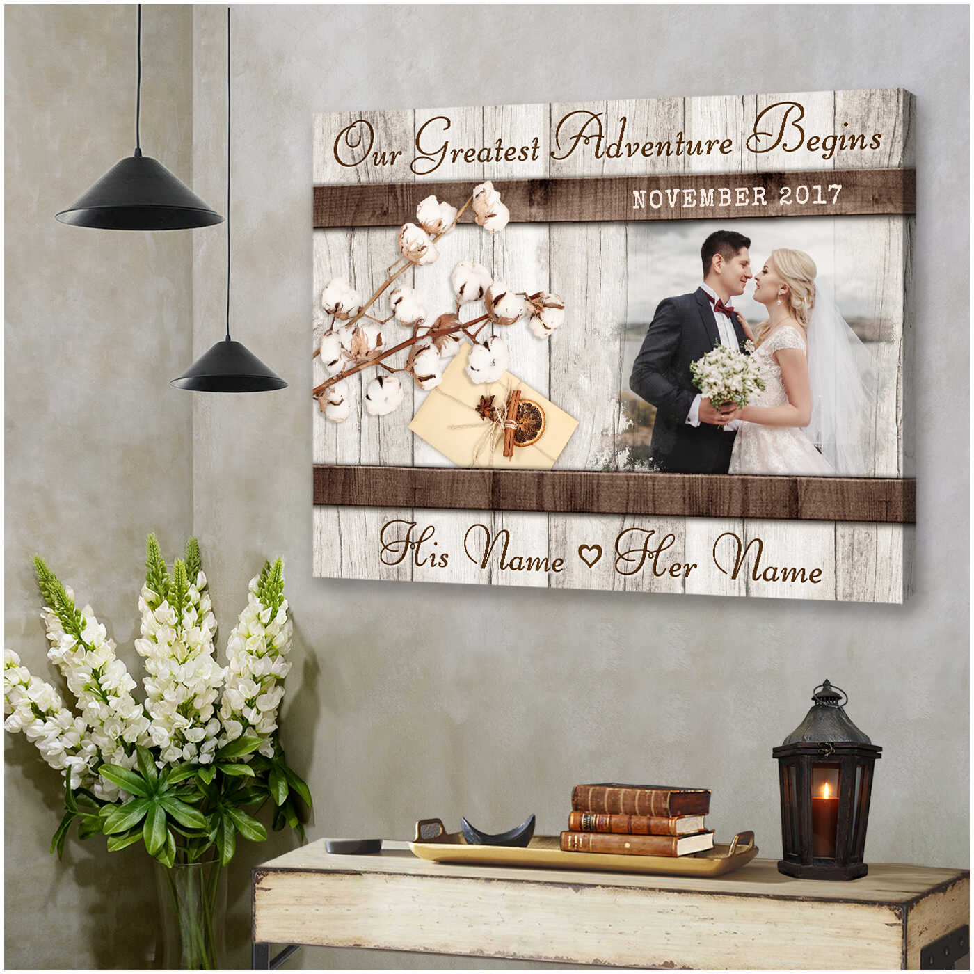 Custom Canvas Prints Wedding Anniversary Gifts Personalized Photo Gifts Our Greatest Adventure Begins 2