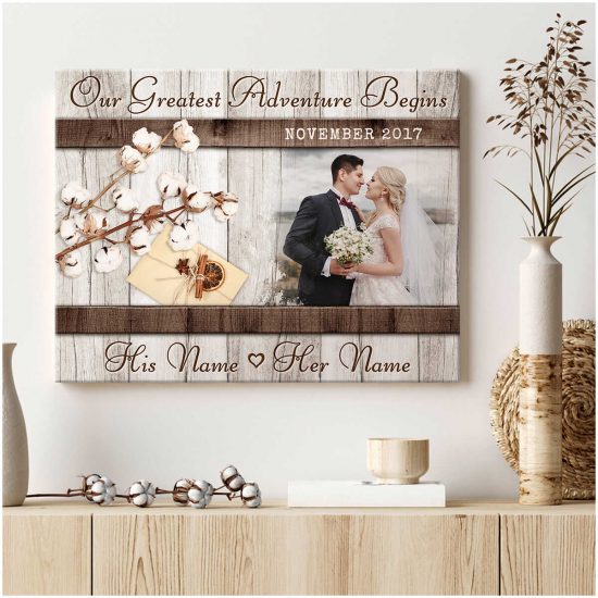 Custom Canvas Prints Wedding Anniversary Gifts Personalized Photo Gifts Our Greatest Adventure Begins 3