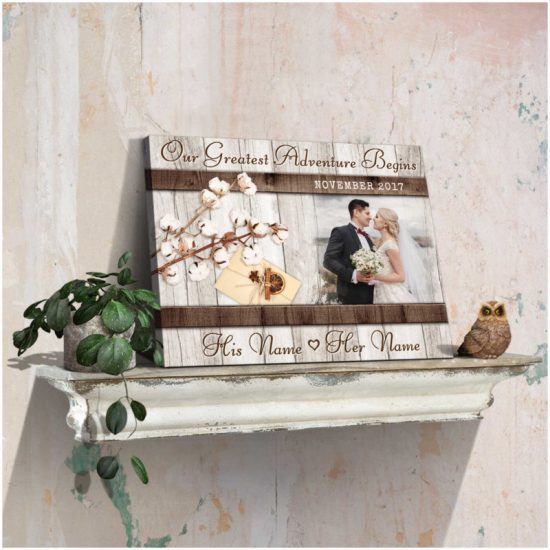 Custom Canvas Prints Wedding Anniversary Gifts Personalized Photo Gifts Our Greatest Adventure Begins 4