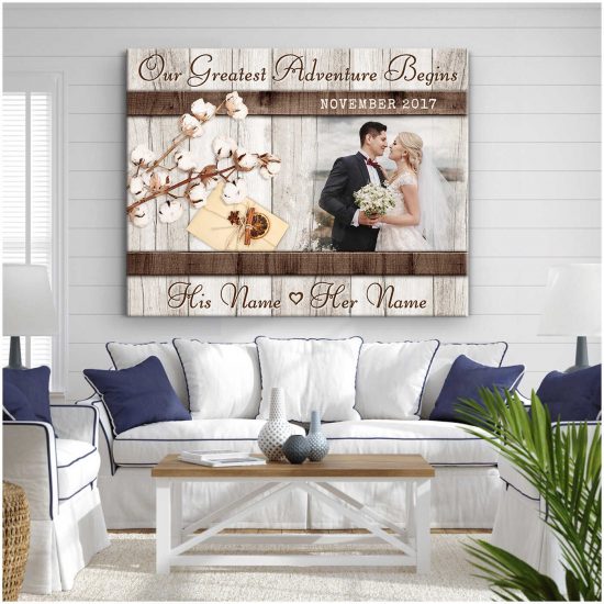 Custom Canvas Prints Wedding Anniversary Gifts Personalized Photo Gifts Our Greatest Adventure Begins
