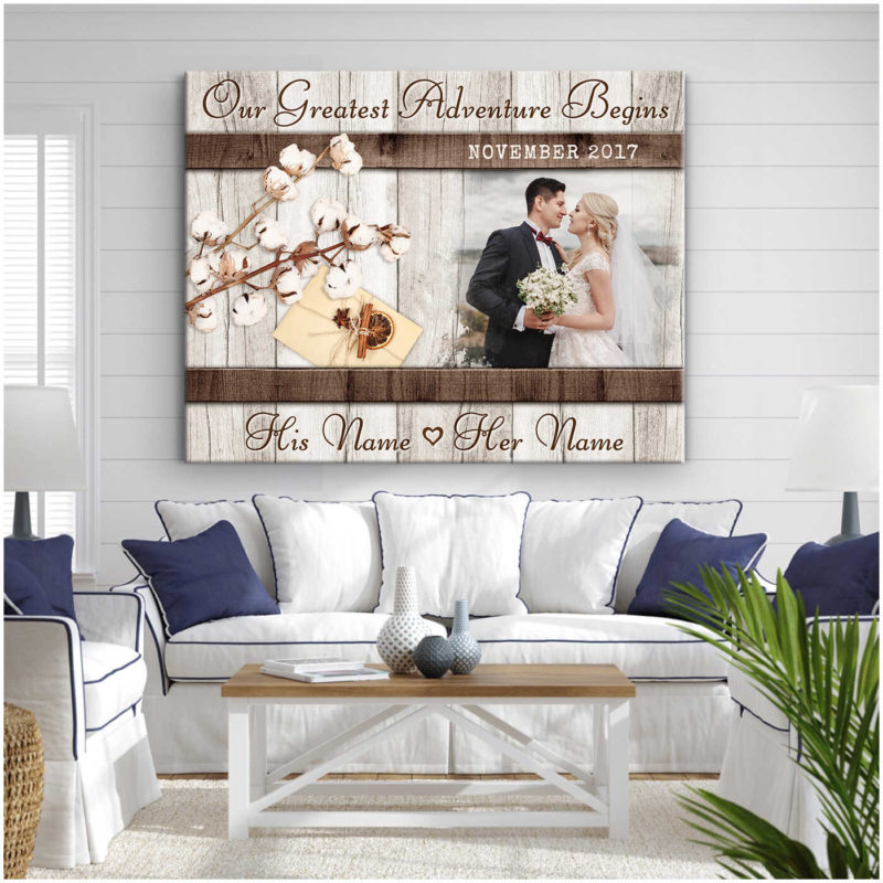 Custom Canvas Prints Wedding Anniversary Gifts Personalized Photo Gifts Our Greatest Adventure Begins 8