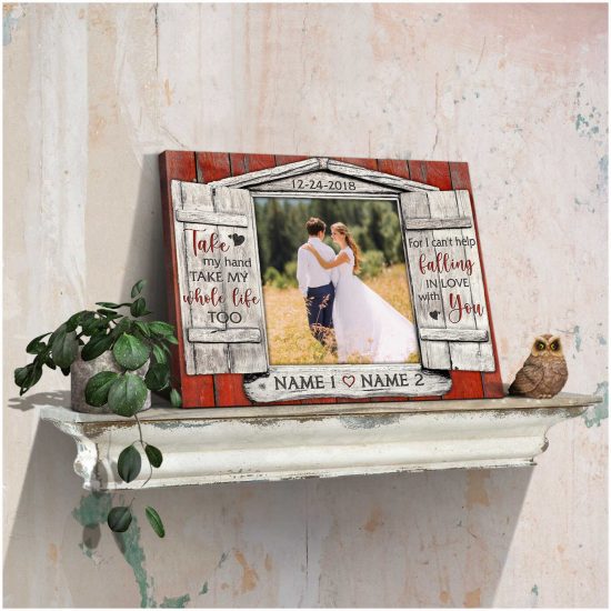 Custom Canvas Prints Wedding Anniversary Gifts Personalized Photo Gifts Window For I Cant Help Falling In Love With You 2