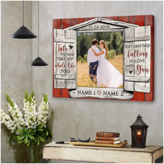 Custom Canvas Prints Wedding Anniversary Gifts Personalized Photo Gifts Window For I Cant Help Falling In Love With You