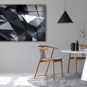 Abstract Art And Cool Wall Hanging Abstract Black Crystal Background Wall Art Glass Print 1
