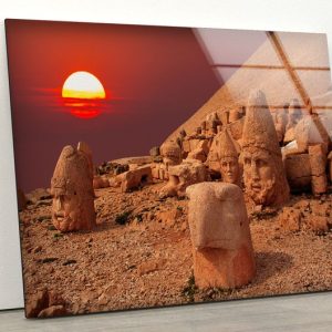 Abstract Art And Cool Wall Hanging Abstract Mountain Lake View Wall Art Glass Print