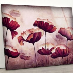 Abstract Art And Cool Wall Hanging Abstract Poppy Colorful Flower Wall Art Glass Print