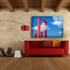 Abstract Art And Cool Wall Hanging Abstract Surreal Fantasy Cloudscape Wall Art Glass Print 2