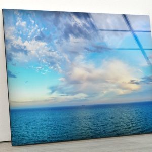 Abstract Art And Cool Wall Hanging Beautiful Seascape Panorama Glass Print