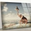 Abstract Art And Cool Wall Hanging Elephant Zen Stone Wall Art Animal Zen Art Glass Print