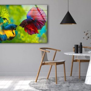 Abstract Art And Cool Wall Hanging Fish Wall Art Fish Painting Art Glass Print 2