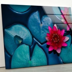 Abstract Art And Cool Wall Hanging Lotus Flower Wall Art Glass Print