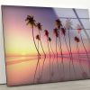 Abstract Art And Cool Wall Hanging Palm Trees Wall Art Beach Wall Art Glass Print