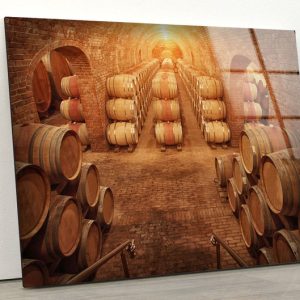 Abstract Art And Cool Wall Hanging Wine Barrels Art Wine Cellar Wall Art Glass Print