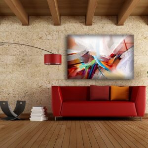 Abstract Art Fractal And Cool Wall Hanging Abstract Contemporary Pastel Wall Art Glass Print 2