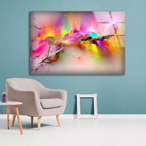 Abstract Art Fractal And Cool Wall Hanging Wall Art Vivid Colors Glass Print 1