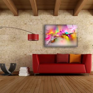 Abstract Art Fractal And Cool Wall Hanging Wall Art Vivid Colors Glass Print 2