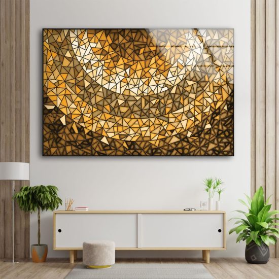 Abstract Glass Wall Art Glass Wall Decor Wall Hanging Tempered Glass Wall Art Gold Stained Glass Wall Art 1
