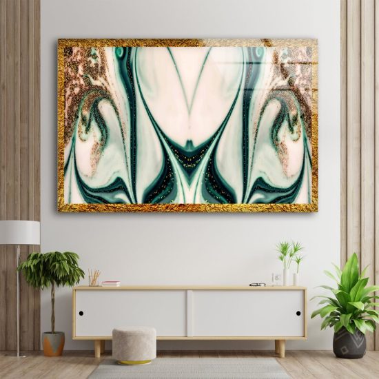 Abstract Uv Painted Glass Wall Art Tempered Glass Wall Art Copper Bronze Gold Wall Art 2