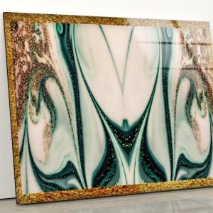 Abstract Uv Painted Glass Wall Art Tempered Glass Wall Art Copper Bronze Gold Wall Art
