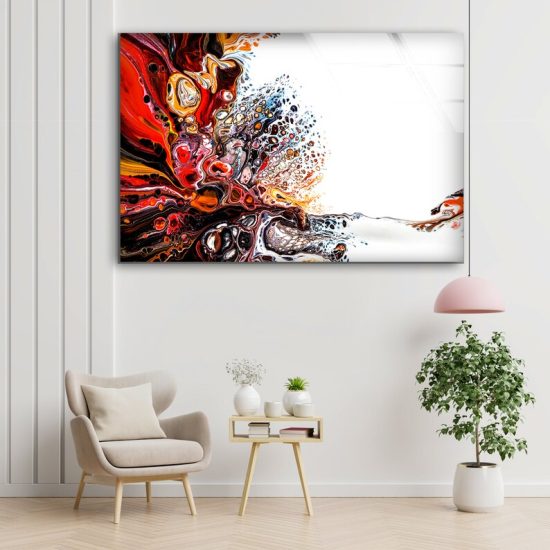 Abstract Wall Art Alcohol Ink Wall Art Fractal Art Glass Print 1