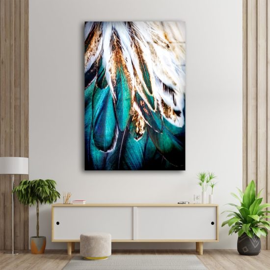 Abstract Wall Art Feather Wall Art Glass Print 1