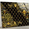 Abstract Wall Art Gold Wall Art Gold Arabic Art Glass Print