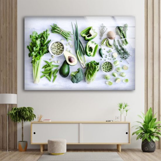 Abstract Wall Art Kitchen Wall Art Vegetables Wall Art Glass Print 1