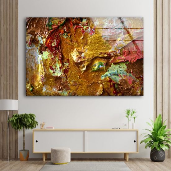 Abstract Wall Art Oil Painting Pattern Wall Art Glass Print 1