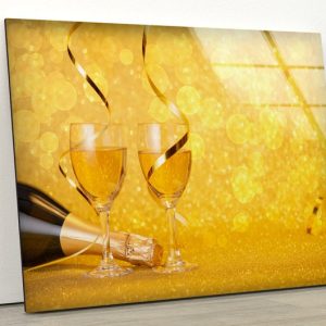 Alcoholic Cocktail Wall Art Champagne Bottle Wall Art Glass Print