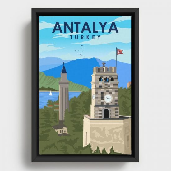 Antalya Turkey Vintage Travel Poster Canvas Print Wall Art Decor 1
