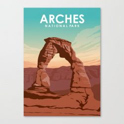 Arches National Park Travel Poster Canvas Print - Wall Art Decor