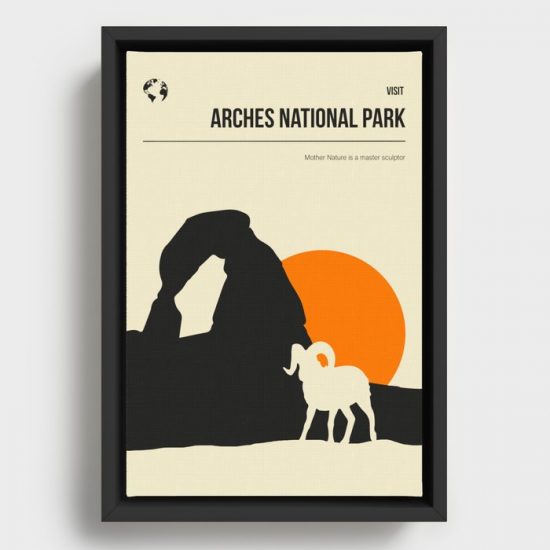 Arches National Park Vintage Minimal Travel Poster Canvas Print Wall Art Decor 1