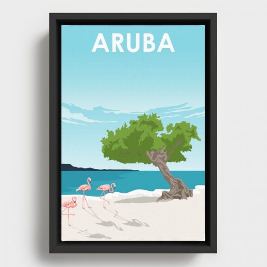 Aruba Vintage Travel Poster Caribbean Sea Canvas Print Wall Art Decor 1