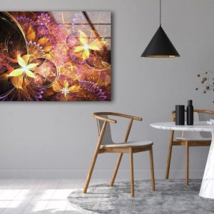 Ation Tempered Glass Abstract Art Flower Wall Art Stained Glass Wall Art 2