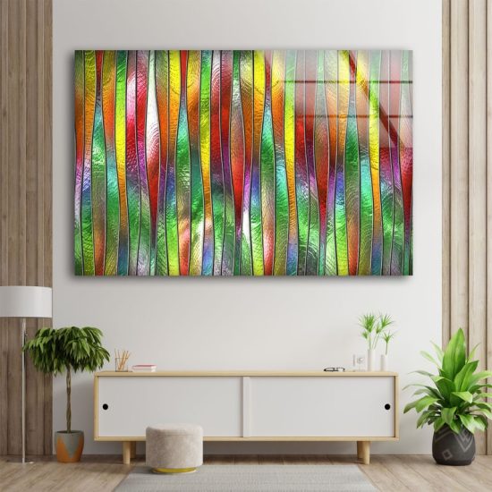 Ation Tempered Glass Abstract Art Fractal Art Colorful Stained Glass Wall Art Valentines 1