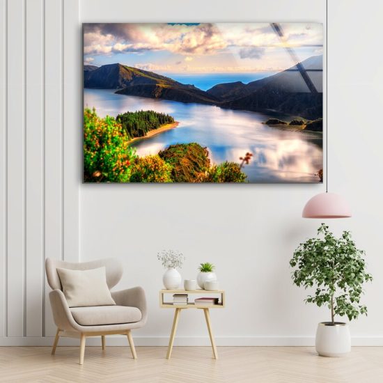 Ation Tempered Glass Abstract Art Water Lagoon Sao Miguel Island Azores 1