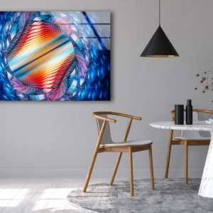 Ation Tempered Glass Wall Art Abstract Art Fractal Cool Wall Hanging Stained Wall Art 2