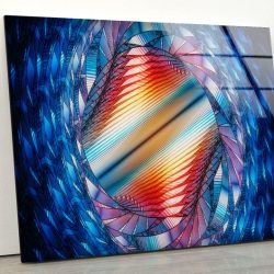 Ation Tempered Glass Wall Art Abstract Art Fractal Cool Wall Hanging Stained Wall Art