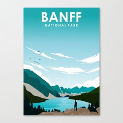 Banff National Park Travel Poster Canada Canvas Print - Wall Art Decor