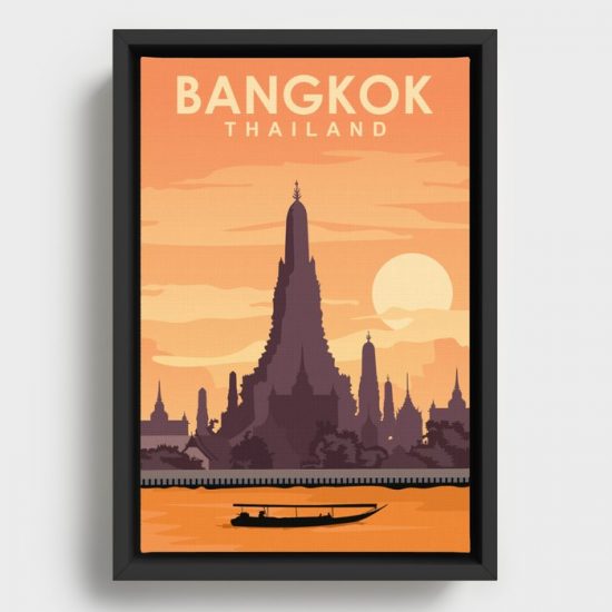 Bangkok Thailand Vintage Travel Poster Canvas Print Wall Art Decor 1