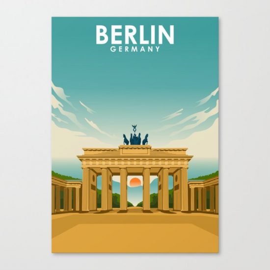 Berlin Germany Vintage Travel Poster Canvas Print - Wall Art Decor