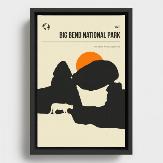 Big Bend National Park Minimal Retro Travel Poster Canvas Print Wall Art Decor 1