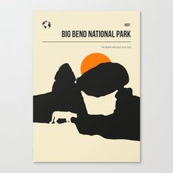 Big Bend National Park Minimal Retro Travel Poster Canvas Print - Wall Art Decor