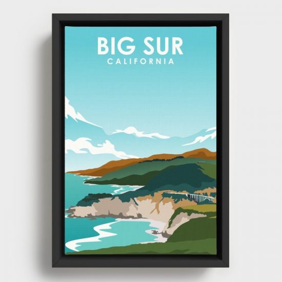 Big Sur Travel Poster California Canvas Print Wall Art Decor 1